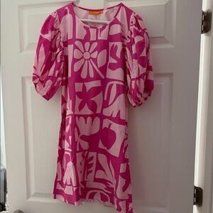 Oliphant Pink and White Graphic Dress